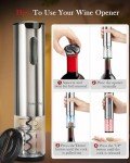 Rechargeable Electric Wine Opener with Foil Cutter