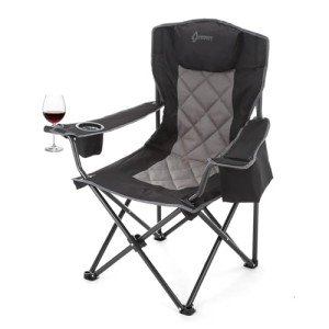 Portable Folding Camping Chair with Wine Holders