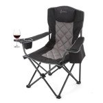 Portable Folding Camping Chair with Wine Holders
