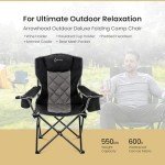 Portable Folding Camping Chair with Wine Holders