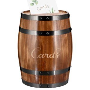 Wedding Oak Whiskey Barrel Card Holder - Light Brown