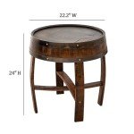 Rustic Wine Barrel End Table for Home Decor
