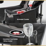 Portable Folding Camping Chair with Wine Holders