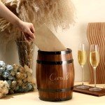 Wedding Oak Whiskey Barrel Card Holder - Light Brown