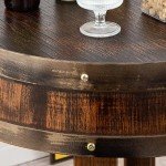 Rustic Wine Barrel End Table for Home Decor