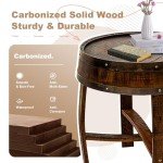 Rustic Wine Barrel End Table for Stylish Living