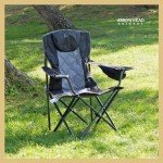 Portable Folding Camping Chair with Wine Holders