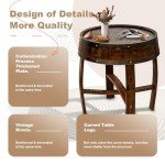 Rustic Wine Barrel End Table for Stylish Living