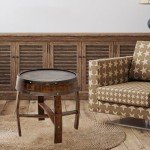 Rustic Wine Barrel End Table for Home Decor