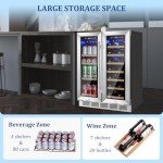Dual Zone Wine and Beverage Cooler Refrigerator