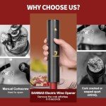 Electric Wine Opener with Capsule Cutter - Battery Operated