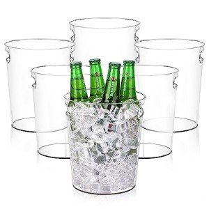 Versatile 6-Pack Clear Ice Buckets & Chillers