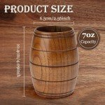 Viking-Style Wooden Barrel Beer Mug Set