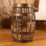 Wine Barrel Cork Catcher Accent Table