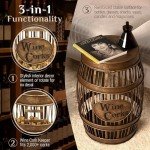Wine Barrel Cork Catcher Accent Table