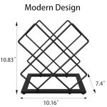 Modern Black Wine Rack for Countertop Storage