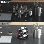 Modern Black Wine Rack for Countertop Storage