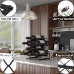 Modern Black Wine Rack for Countertop Storage