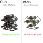 Modern Black Wine Rack for Countertop Storage