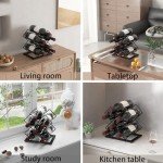 Modern Black Wine Rack for Countertop Storage