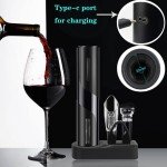 Electric Wine Opener Set with Accessories (Black)