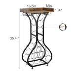 Freestanding Wine Rack with Glass Holder and Tabletop