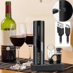 Electric Wine Opener Set with Accessories (Black)