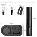 Electric Wine Opener Set with Accessories (Black)
