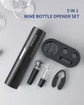 Electric Wine Opener Set with Accessories (Black)