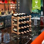 Natural Bamboo 16-Bottle Wine Rack & Shelf