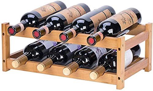 8-Bottle Bamboo Wine Rack - 2-Tier Display