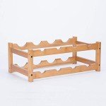8-Bottle Bamboo Wine Rack - 2-Tier Display