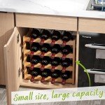 Natural Bamboo 16-Bottle Wine Rack & Shelf