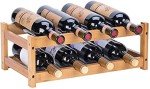 8-Bottle Bamboo Wine Rack - 2-Tier Display