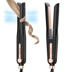 Stylish 2-in-1 Titanium Flat Iron & Curler