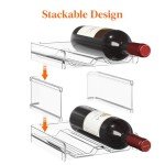 Stackable Plastic Wine Bottle Organizer for 4 Bottles