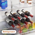 Stackable Plastic Wine Bottle Organizer for 4 Bottles