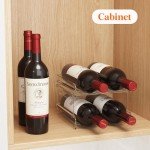 Stackable Plastic Wine Bottle Organizer for 4 Bottles