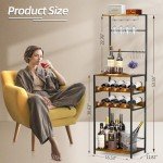 Freestanding 5-Tier Wine Rack with Glass Holder