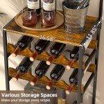 Freestanding 5-Tier Wine Rack with Glass Holder