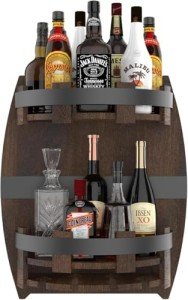Vintage Wall Mounted Whiskey Barrel Wine Rack