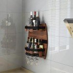 Vintage Wall Mounted Whiskey Barrel Wine Rack