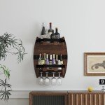 Vintage Wall Mounted Whiskey Barrel Wine Rack