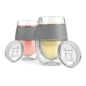 Insulated Wine Tumblers with Freezing Gel - Set of 2