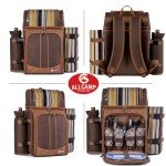 Wine Picnic Backpack Cooler for 4 with Accessories