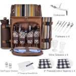 Wine Picnic Backpack Cooler for 4 with Accessories