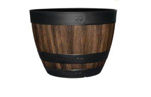 Wine Barrel Planter - Durable Faux Wood Pot