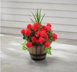 Wine Barrel Planter - Durable Faux Wood Pot