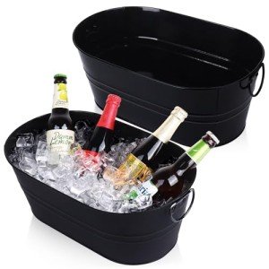 Large Metal Ice Buckets for Wine & Cocktails