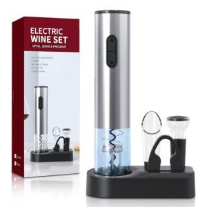 5-in-1 Electric Wine Opener Set - Silver